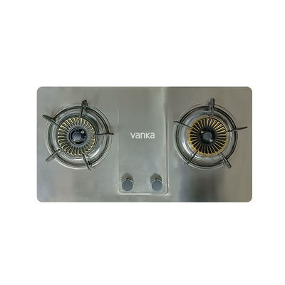 Dibangun di 2 burner gas dapur dengan permukaan kaca tempered kompor efisiensi tinggi