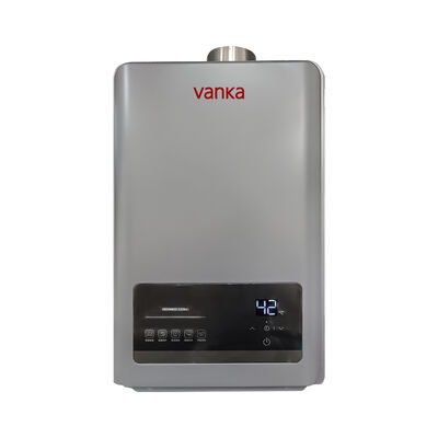 12L Tankless Thermostatic Pemanas Air abu-abu Pipa Dual Flue