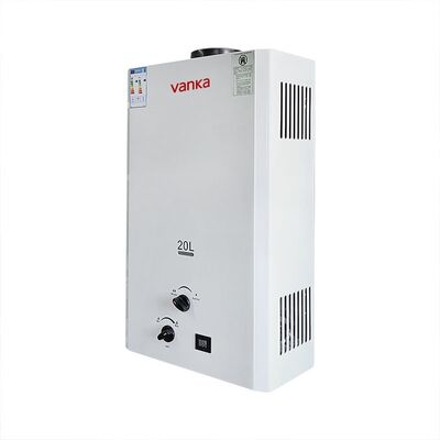 Pemanas Air Tanpa Tangki Termostatik 20L Abu-abu – Desain Pipa Cerobong Ganda