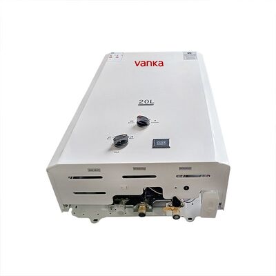 Pemanas Air Gas Termostatik Tanpa Tangki 20L Dual Flue Abu-abu OEM ODM