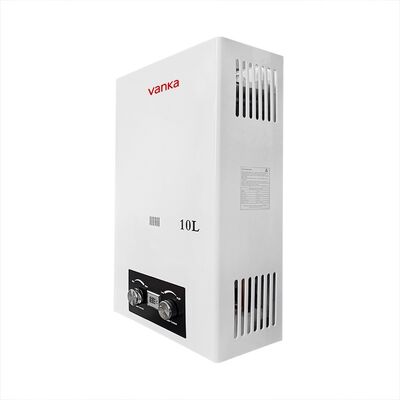 10L White Flue Type Gas Water Heater Energi efisien Desain mudah dipasang