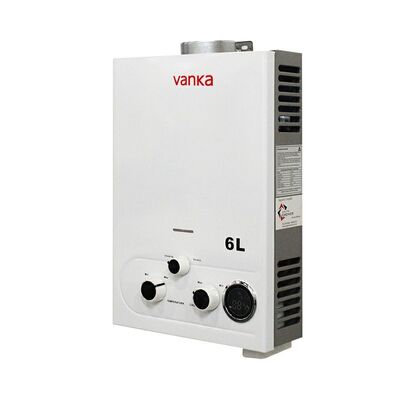 Pemanas air gas tanpa tangki tipe asap 6L dengan air panas instan